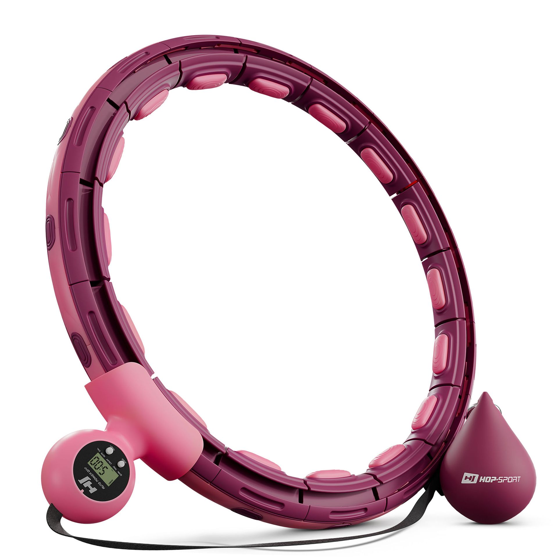 Weighted Hula Hoop with counter dark pink