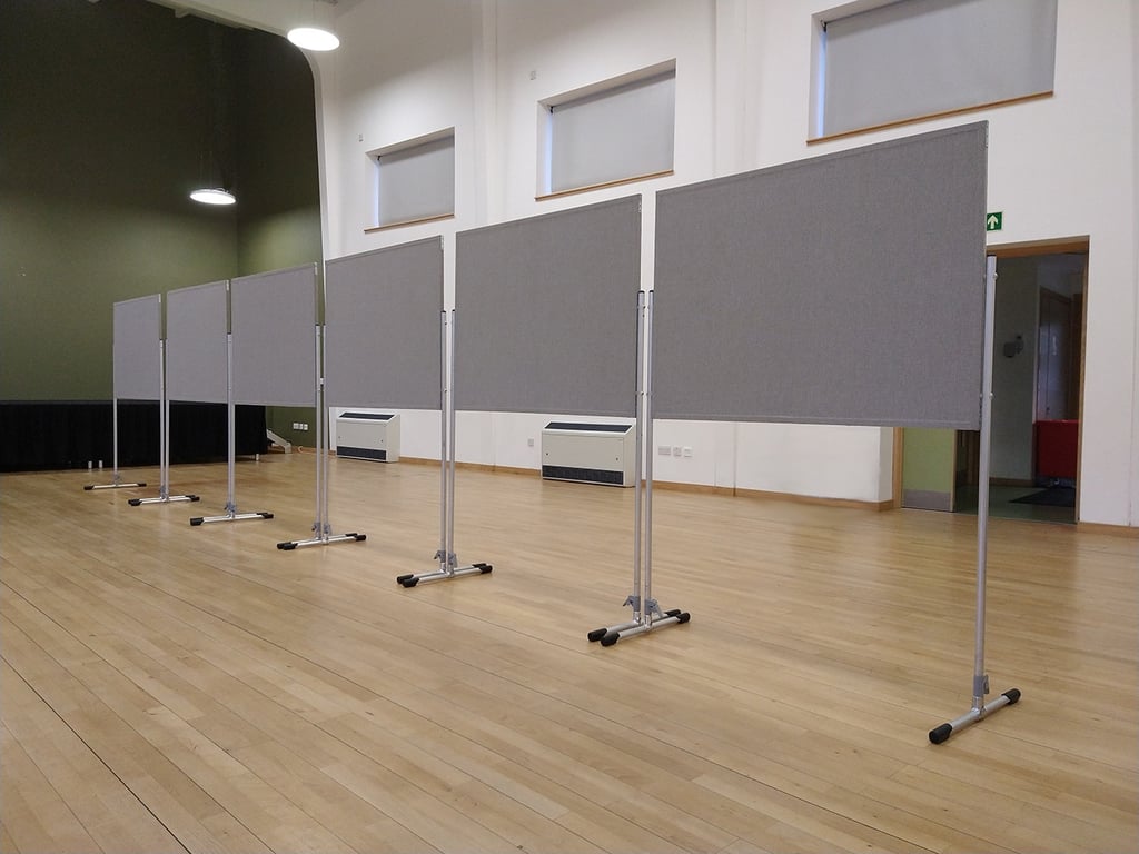 Landscape A0 poster boards on stands