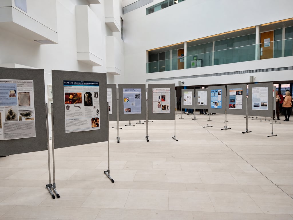 Poster boards installed at a venue