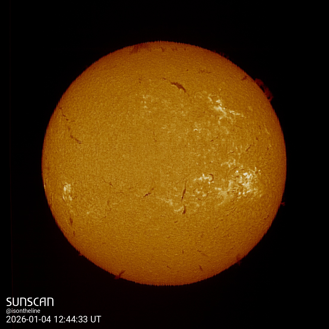 Sunscan H-Alpha 4 janvier 2026 à La Meyze