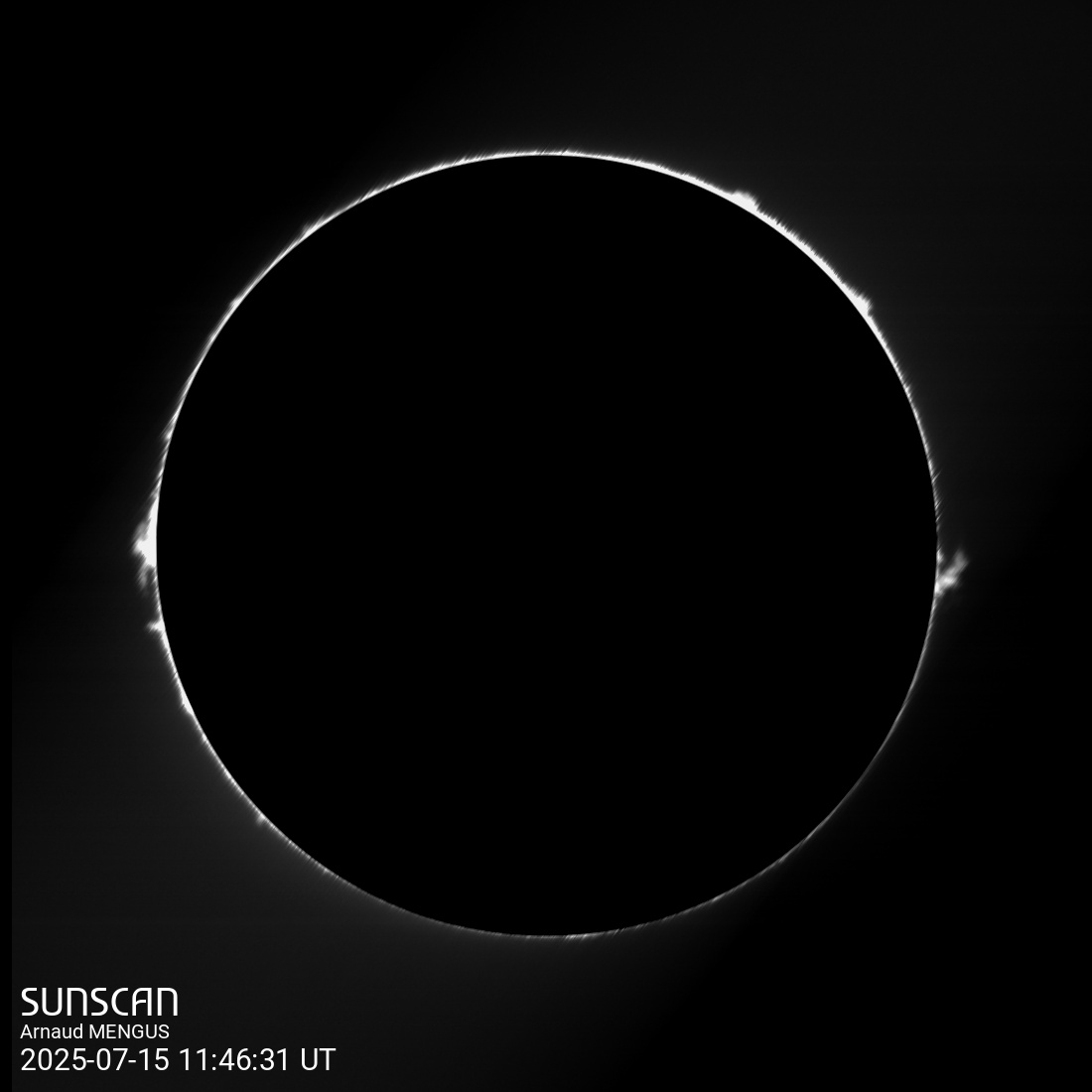Sunscan Protubérances 15 juillet 2025 à La Meyze