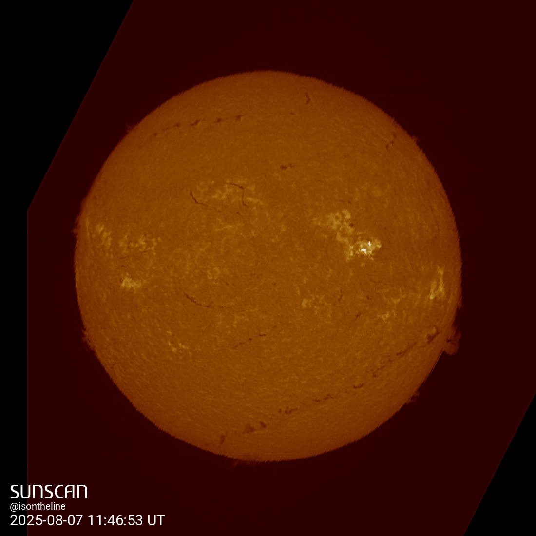 Sunscan H-Alpha 7 août 2025 à La Meyze