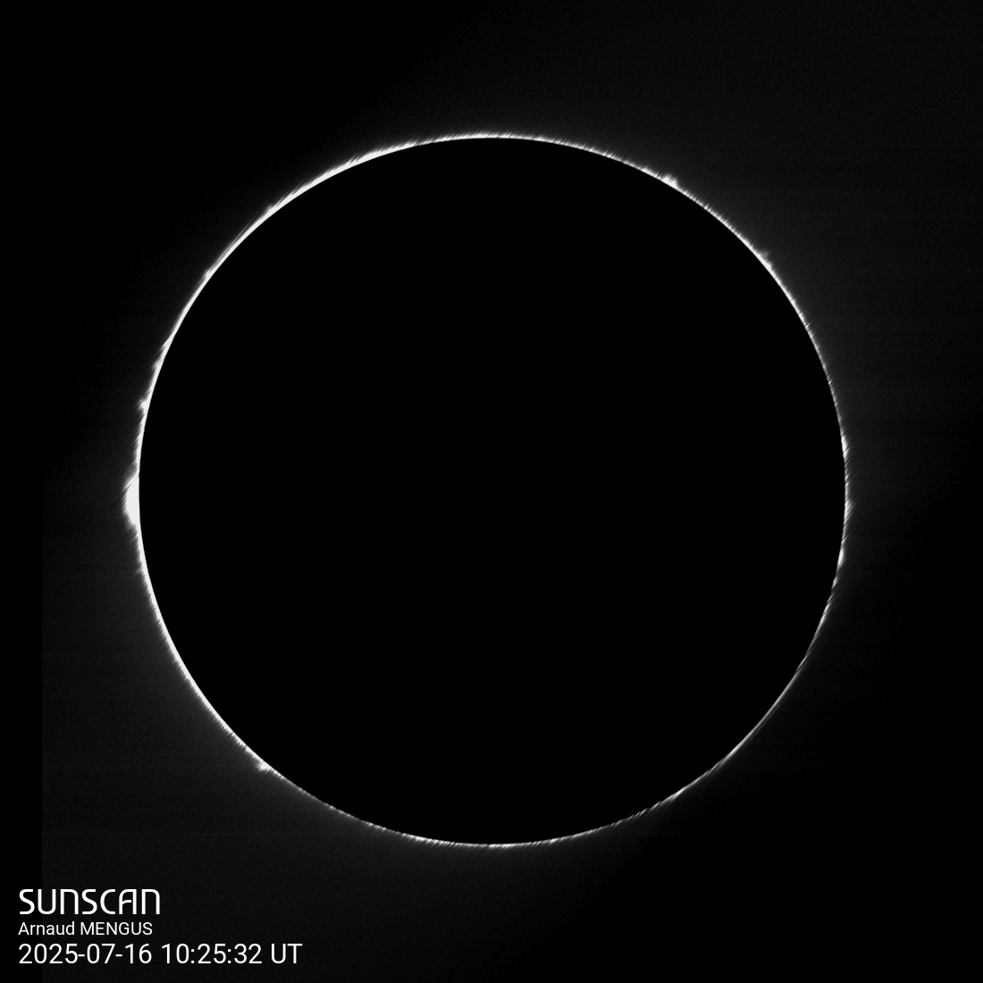 Sunscan Protubérances 16 juillet 2025 à La Meyze