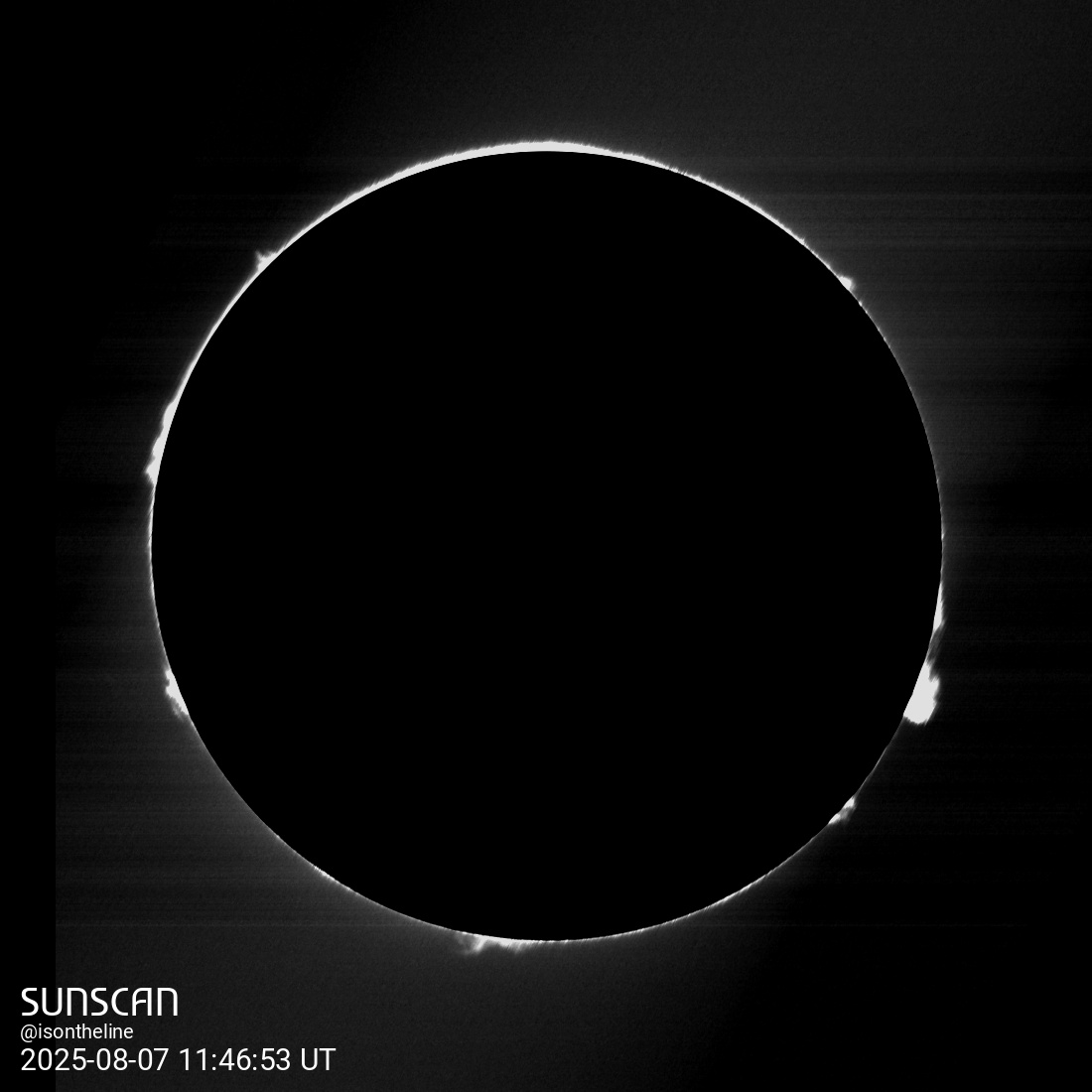 Sunscan Protubérances 7 août 2025 à La Meyze