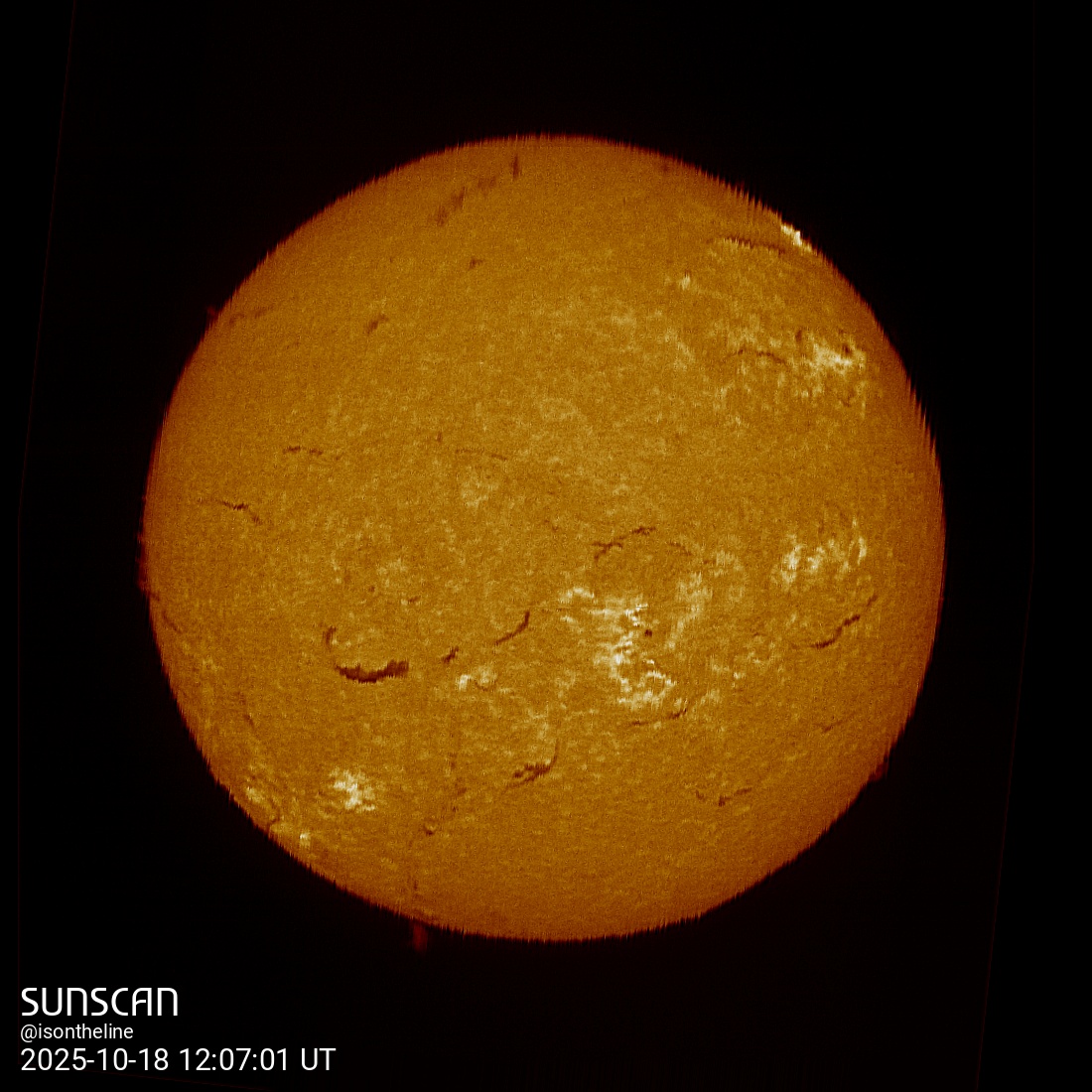Sunscan H-Alpha 18 octobre 2025 à La Meyze