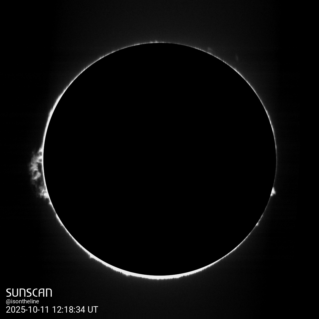 Sunscan Protubérances 11 octobre 2025 à La Meyze