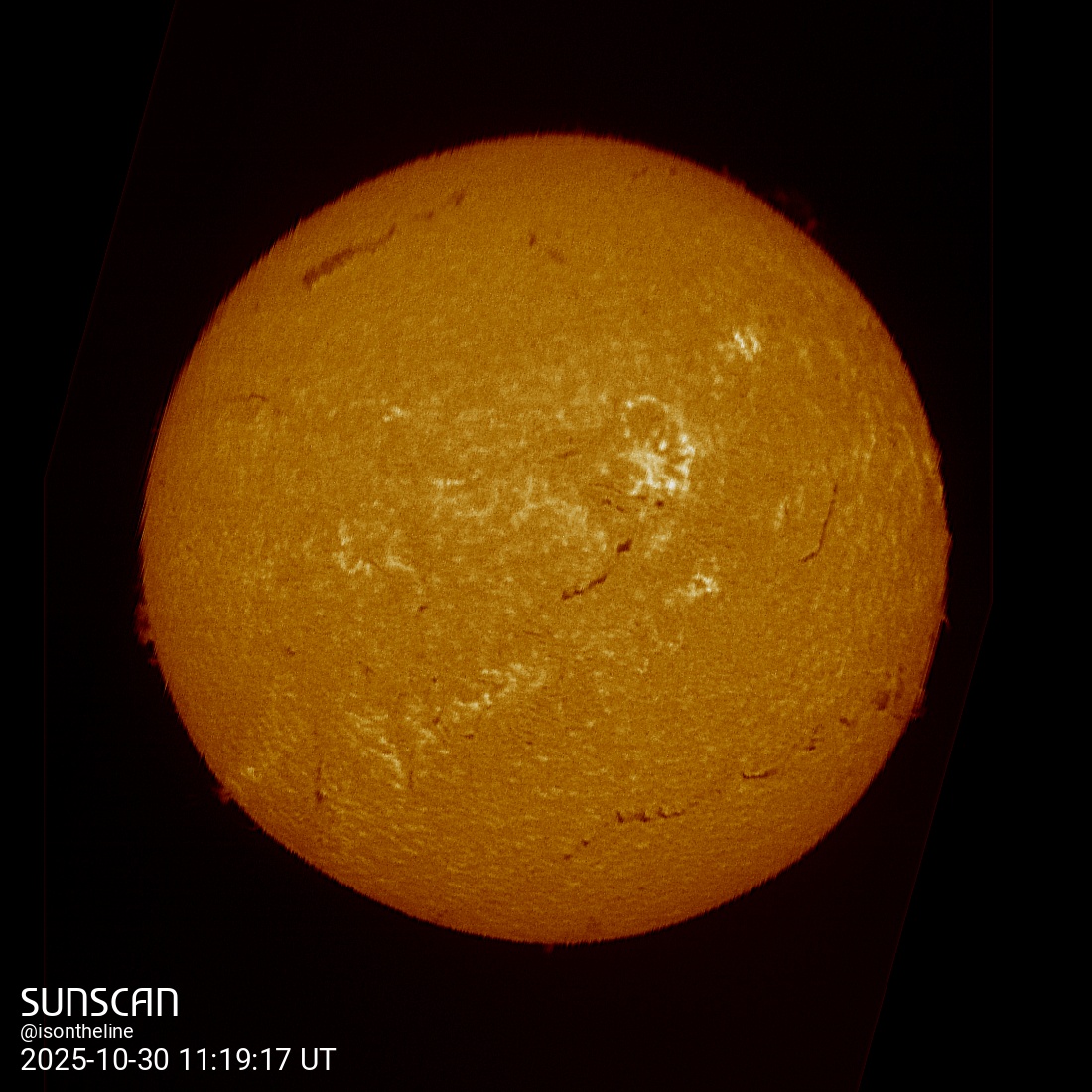 Sunscan H-Alpha 30 octobre 2025 à La Meyze