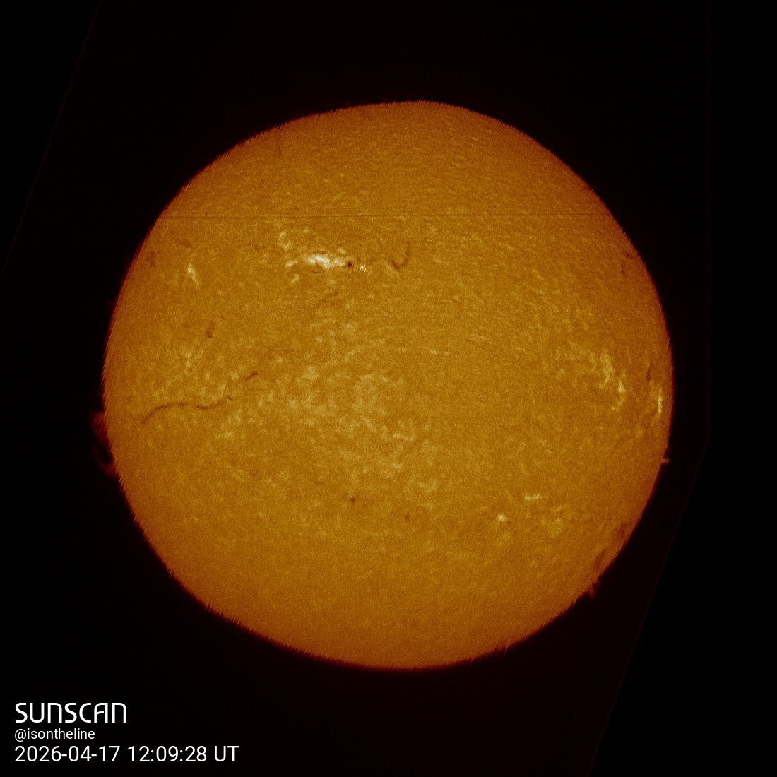 Sunscan H-Alpha 17 avril 2026 à La Meyze