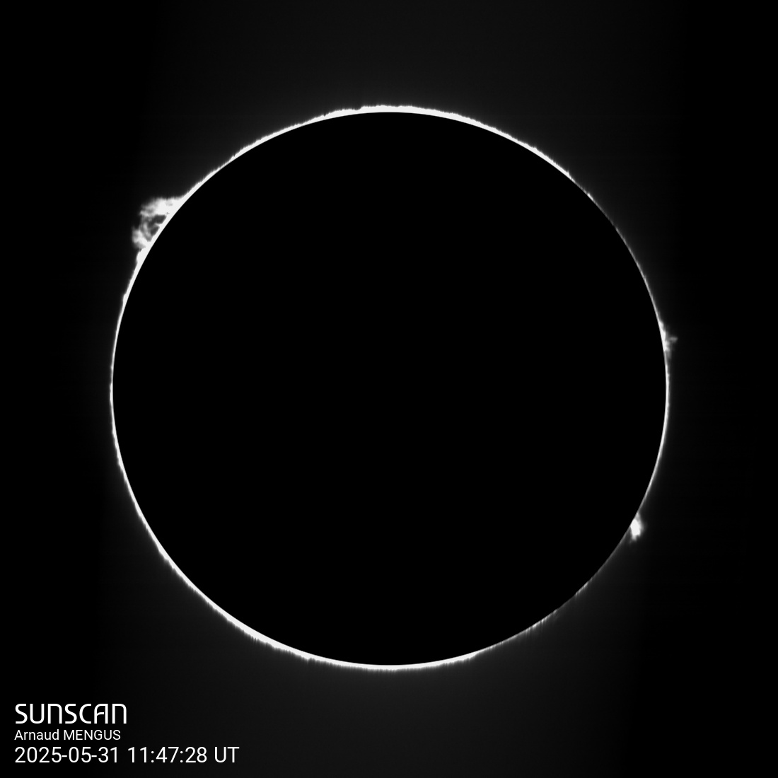 Sunscan Protuberances 31 mai 2025 à La Meyze
