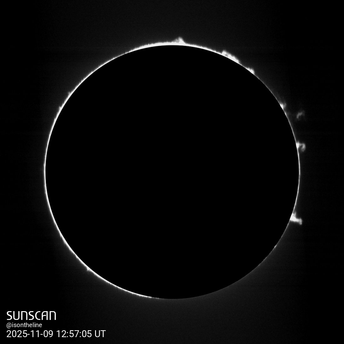 Sunscan Protubérances 9 novembre 2025 à La Meyze