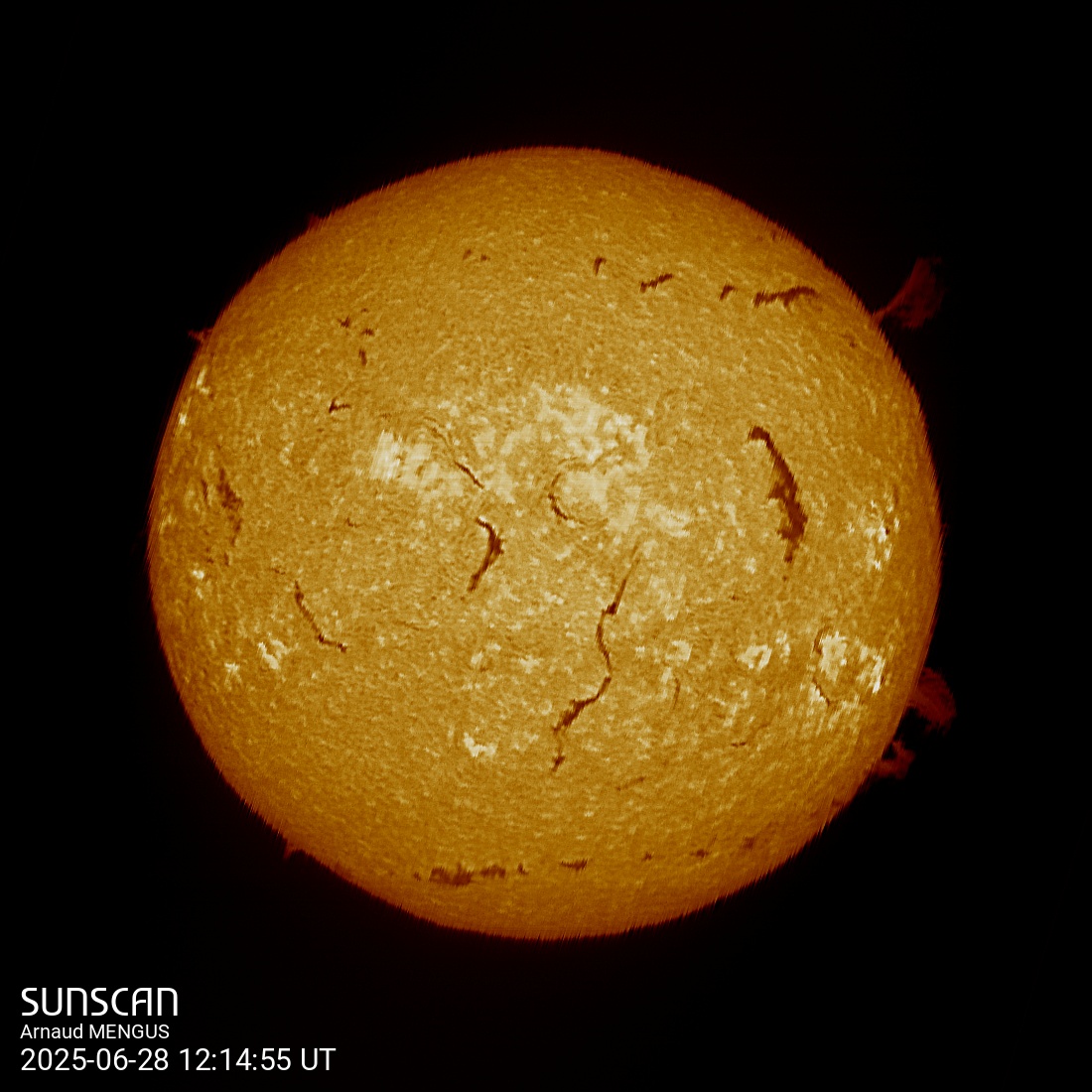 Sunscan H-Alpha 28 juin 2025 à La Meyze