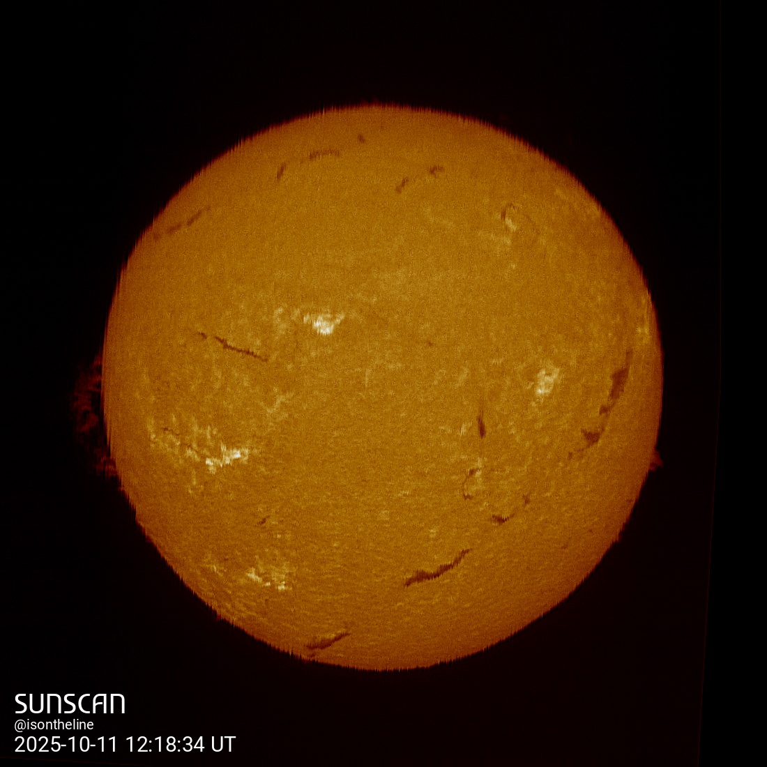 Sunscan H-Alpha 11 octobre 2025 à La Meyze