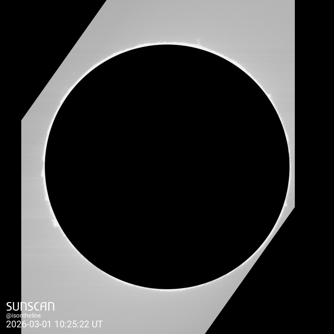 Sunscan Protubérances 1 mars 2026 à La Meyze