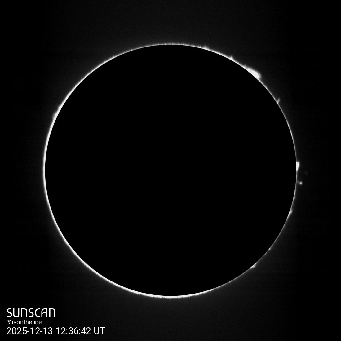Sunscan Protubérances 13 décembre 2025 à La Meyze