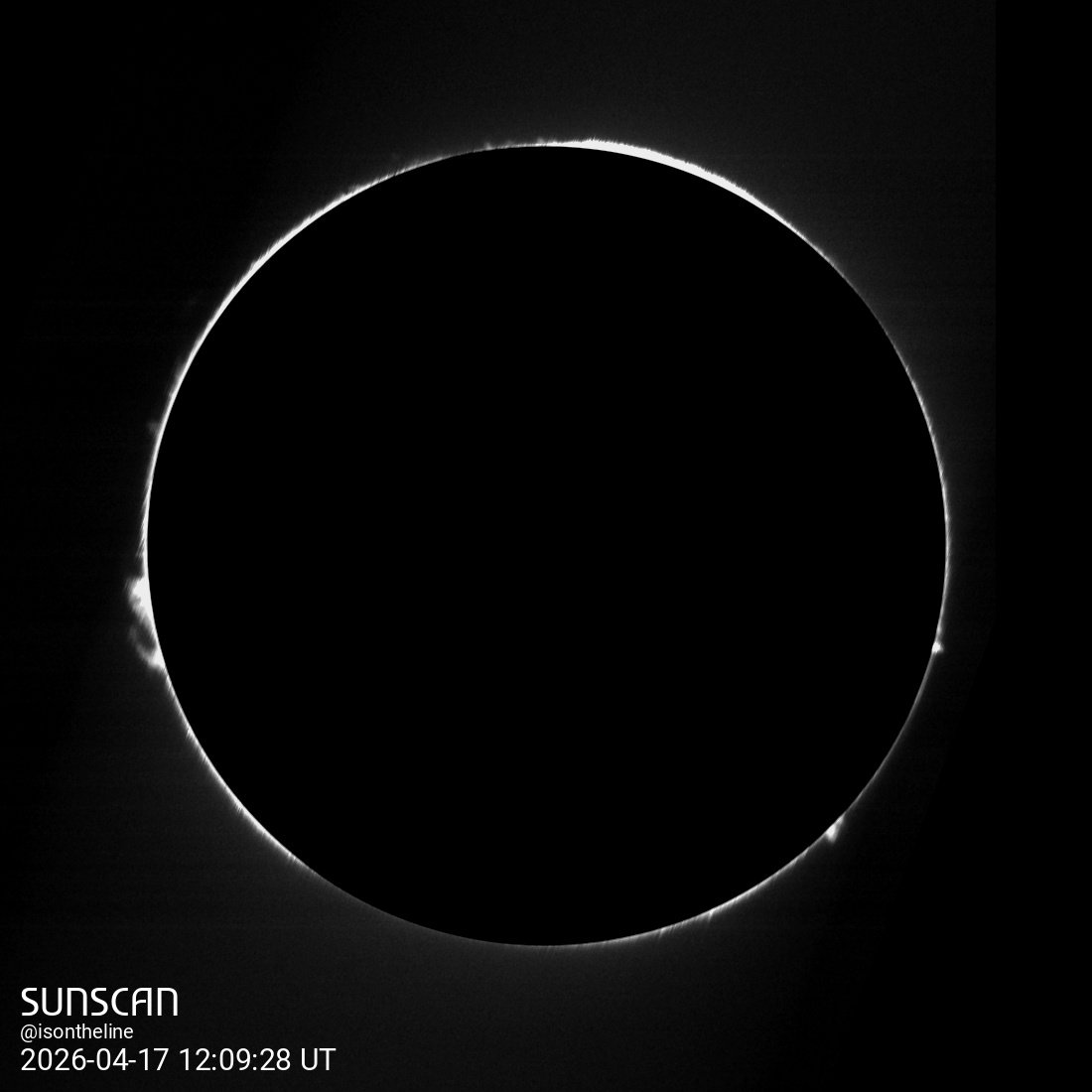 Sunscan Protubérances 17 avril 2026 à La Meyze