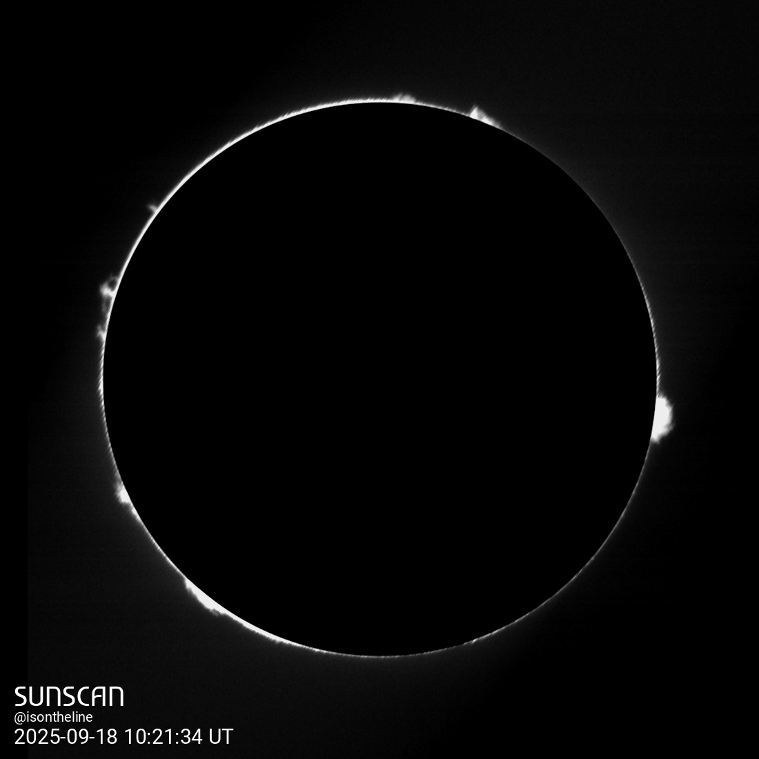 Sunscan Protubérances 18 septembre 2025 à La Meyze