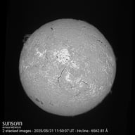 Sunscan H-Alpha (2 x stack) 31 mai 2025 à La Meyze