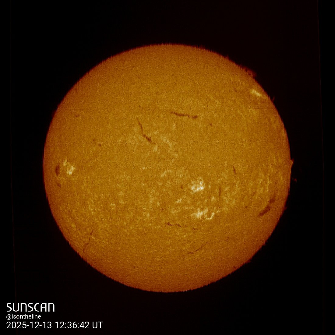 Sunscan H-Alpha 13 décembre 2025 à La Meyze