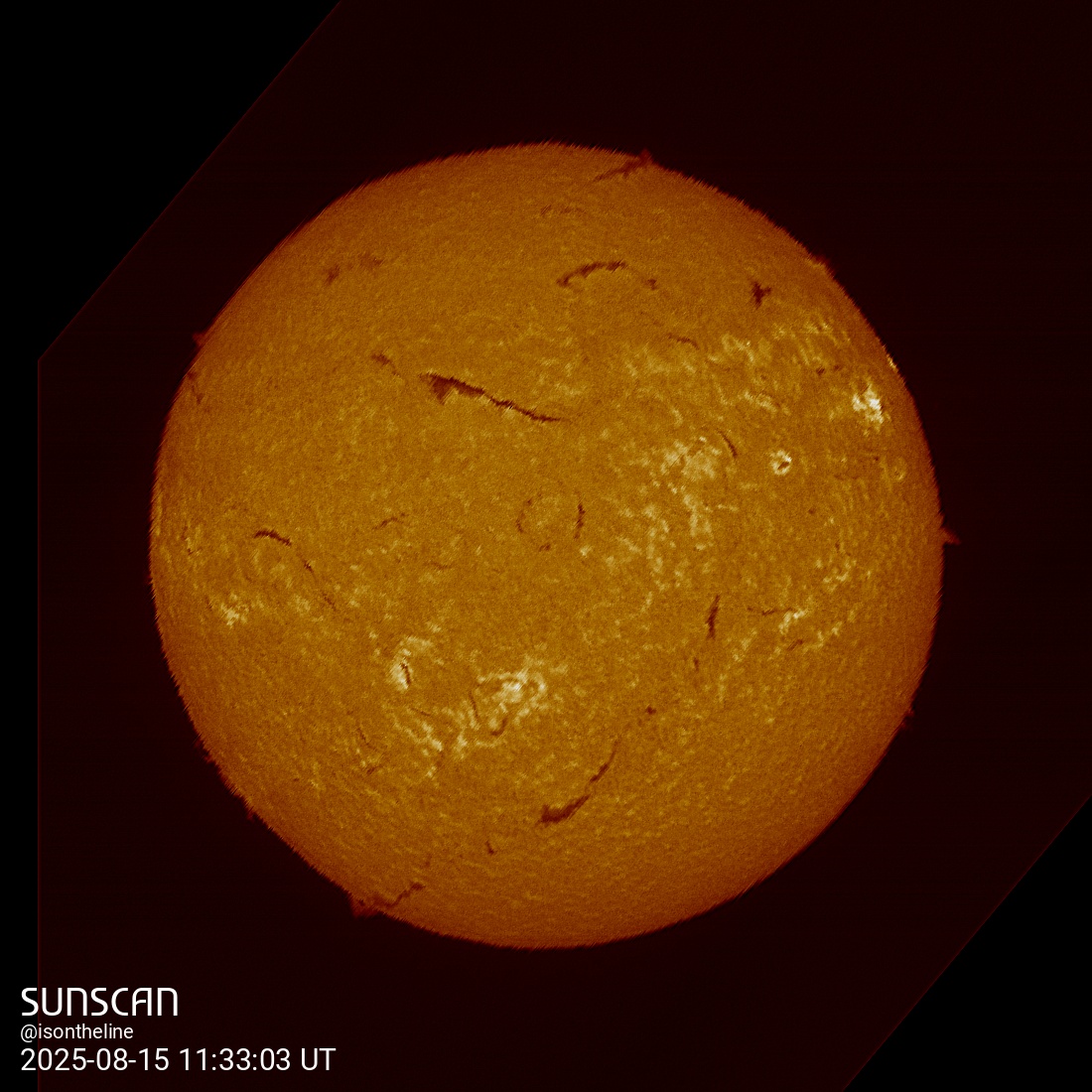 Sunscan H-Alpha 15 août 2025 à La Meyze
