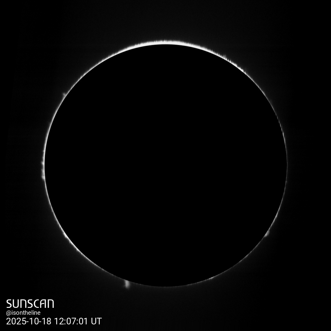 Sunscan Protubérances 18 octobre 2025 à La Meyze