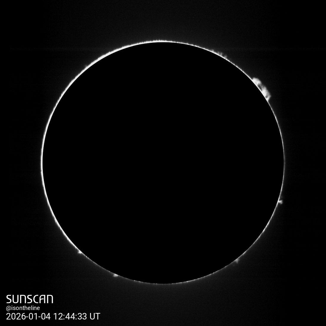 Sunscan Protubérances 4 janvier 2026 à La Meyze