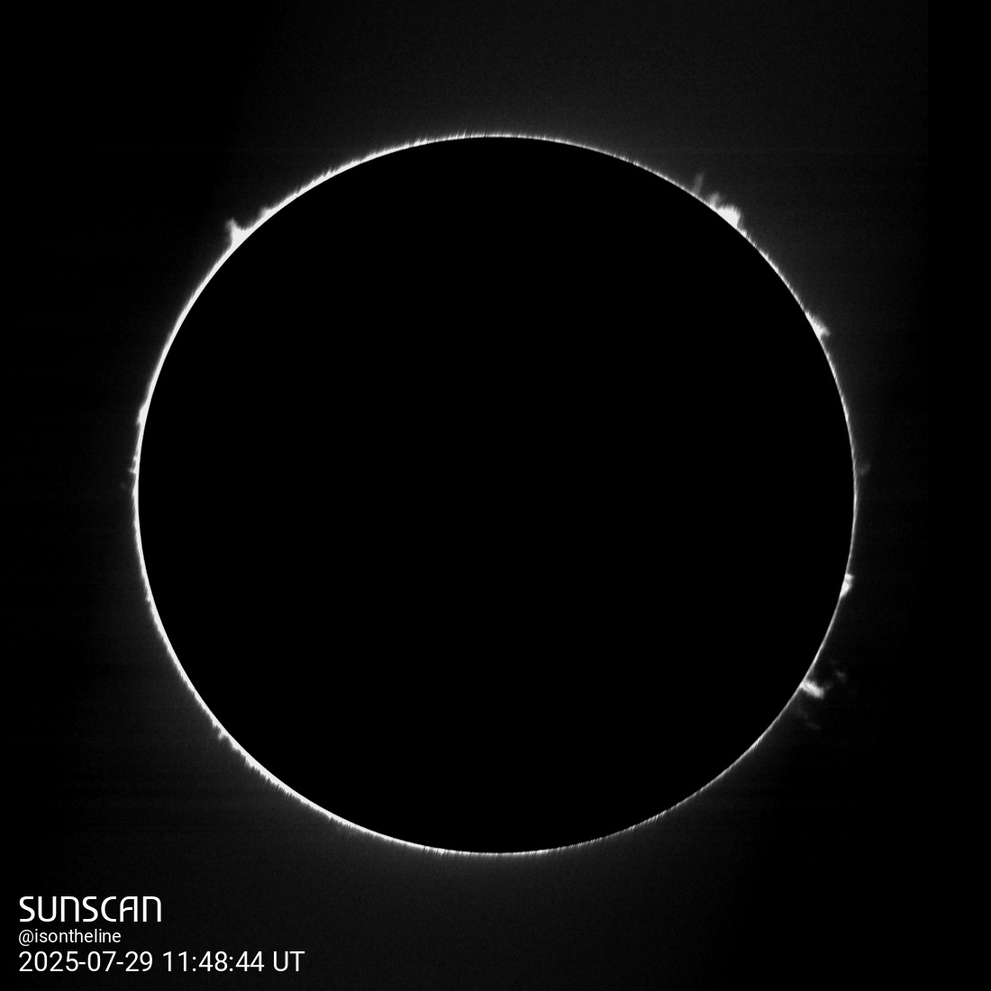 Sunscan Protubérances 29 juillet 2025 à La Meyze