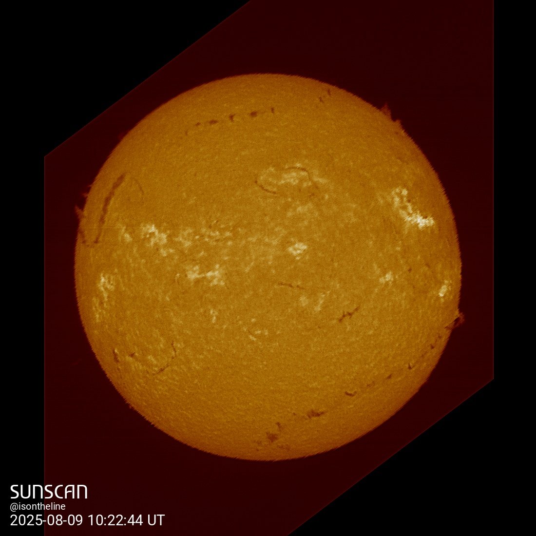 Sunscan H-Alpha 9 août 2025 à La Meyze
