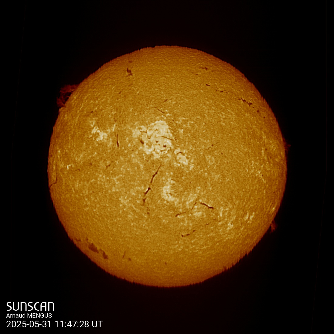 Sunscan H-Alpha 31 mai 2025 à La Meyze