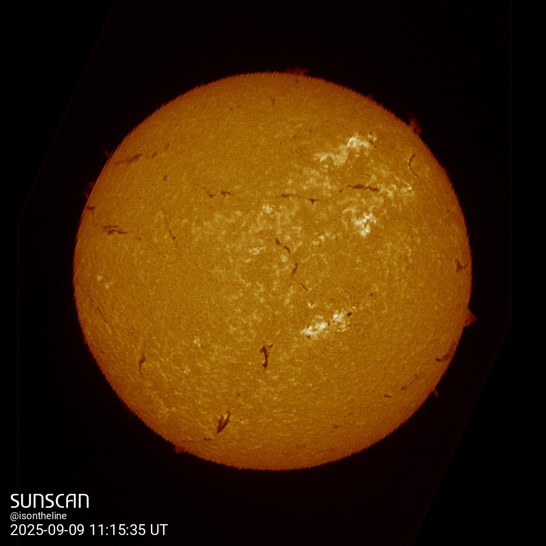 Sunscan H-Alpha 9 septembre 2025 à La Meyze