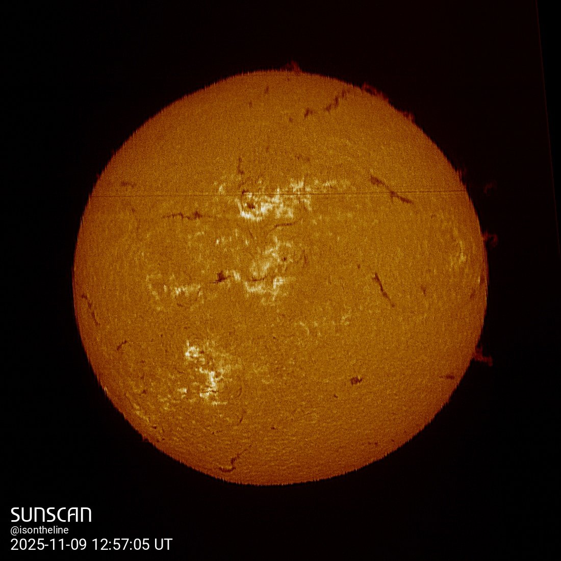Sunscan H-Alpha 9 novembre 2025 à La Meyze