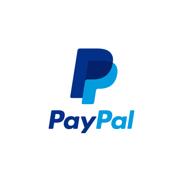 PayPal logo with blue lowercase wordmark