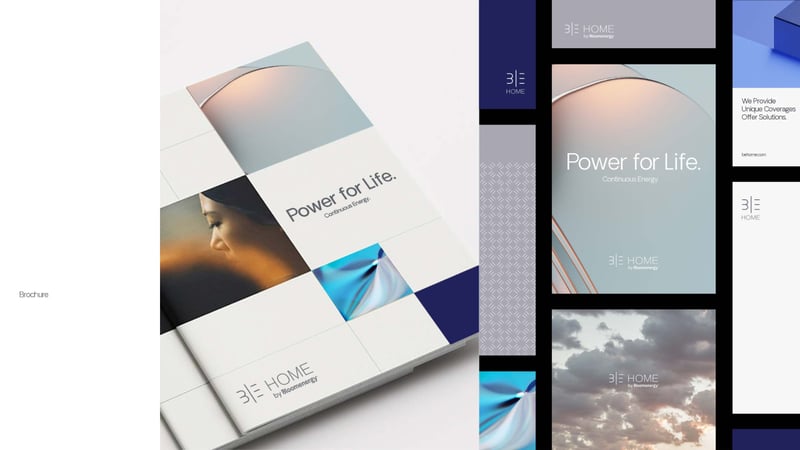 Blue and white themed product launch campaign images