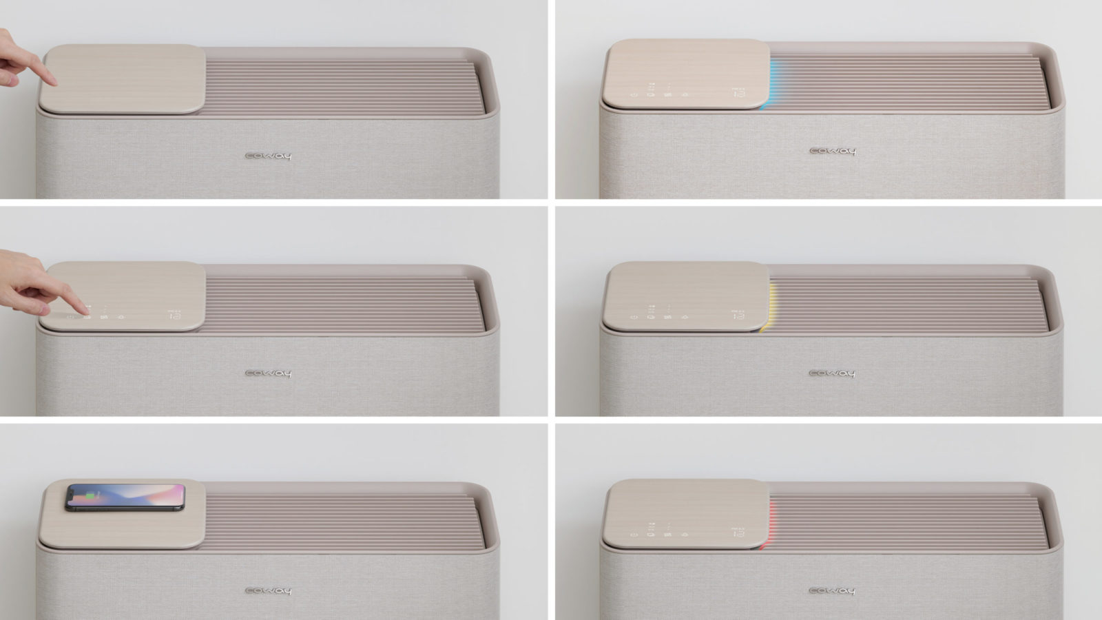 Beige background with a modern printer or scanner icon