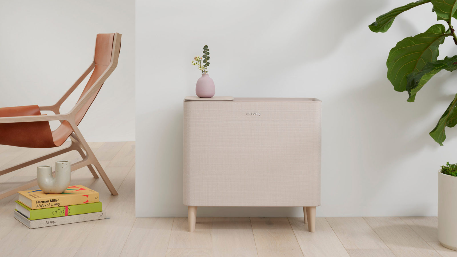 Coway minimalist light wood sideboard design