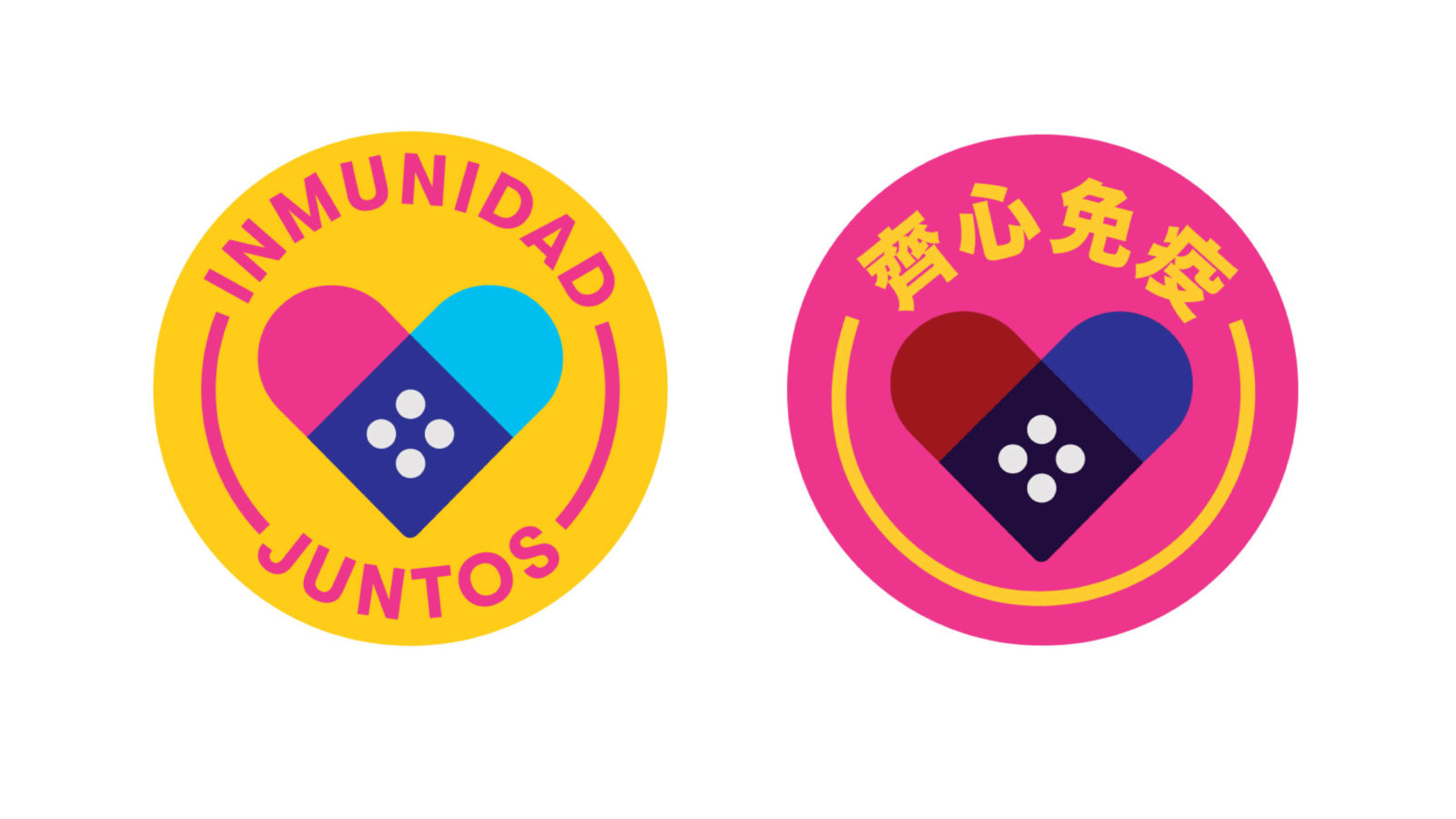 Immunity Together community safety badge designs