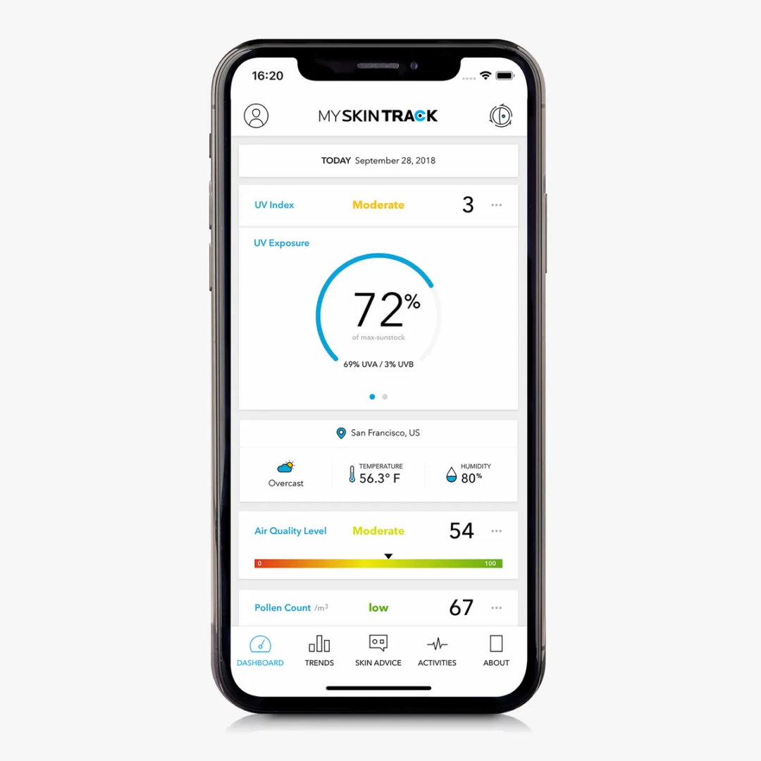 Smartphone screen showing dashboard with statistics and charts