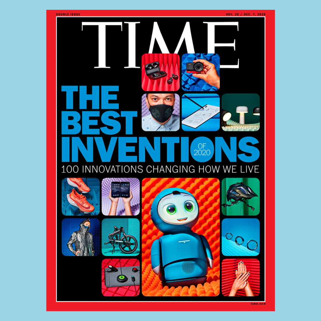 TIME magazine cover with collage of inventions and innovations