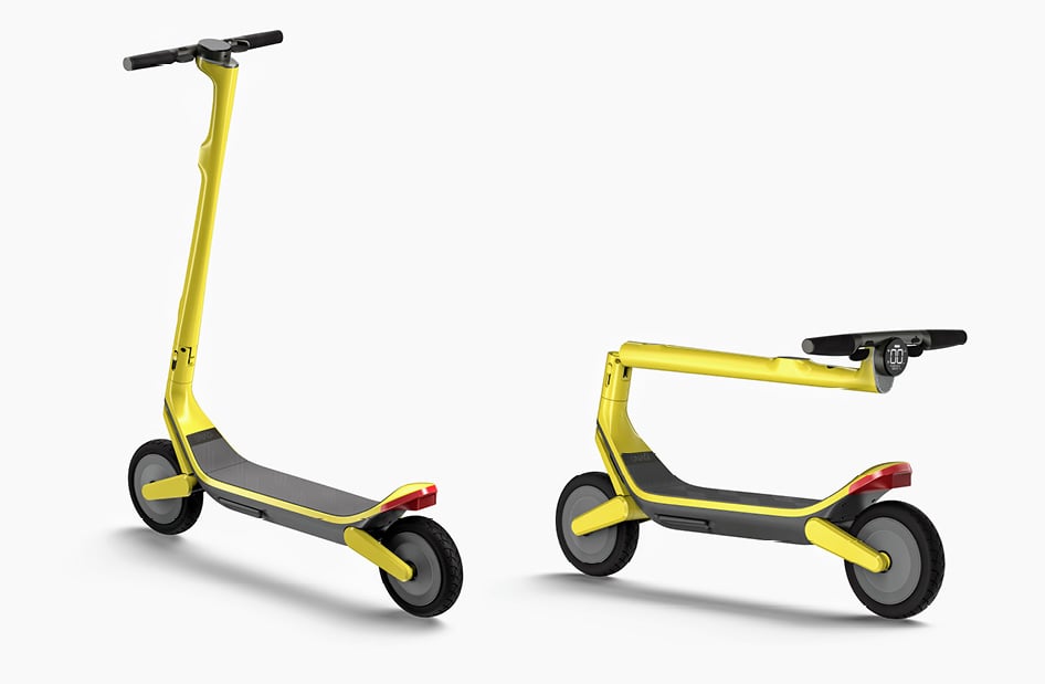 Unagi yellow electric scooter design