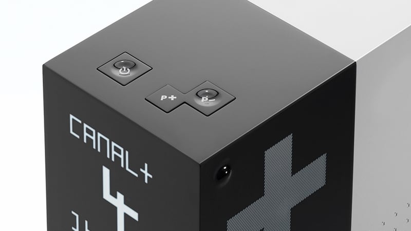 Canal calculator concept with cube design