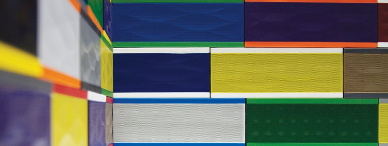 Jambox blue yellow mosaic grid pattern