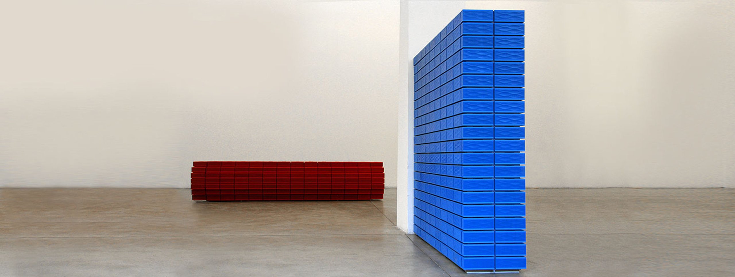 Jawbone Jambox speakers on red benches