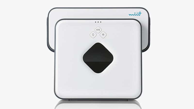 White electronic device with digital display and buttons