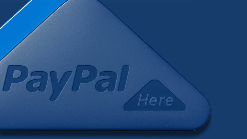 Two identical PayPal logos with blue background and white triangle