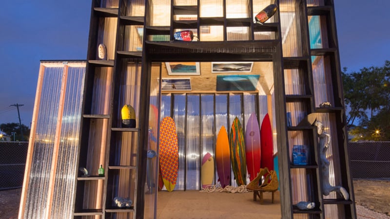 Surf Shack retail surfboard display installation