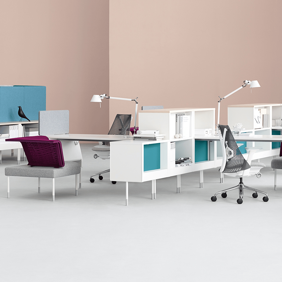 Herman Miller Public office pink walls