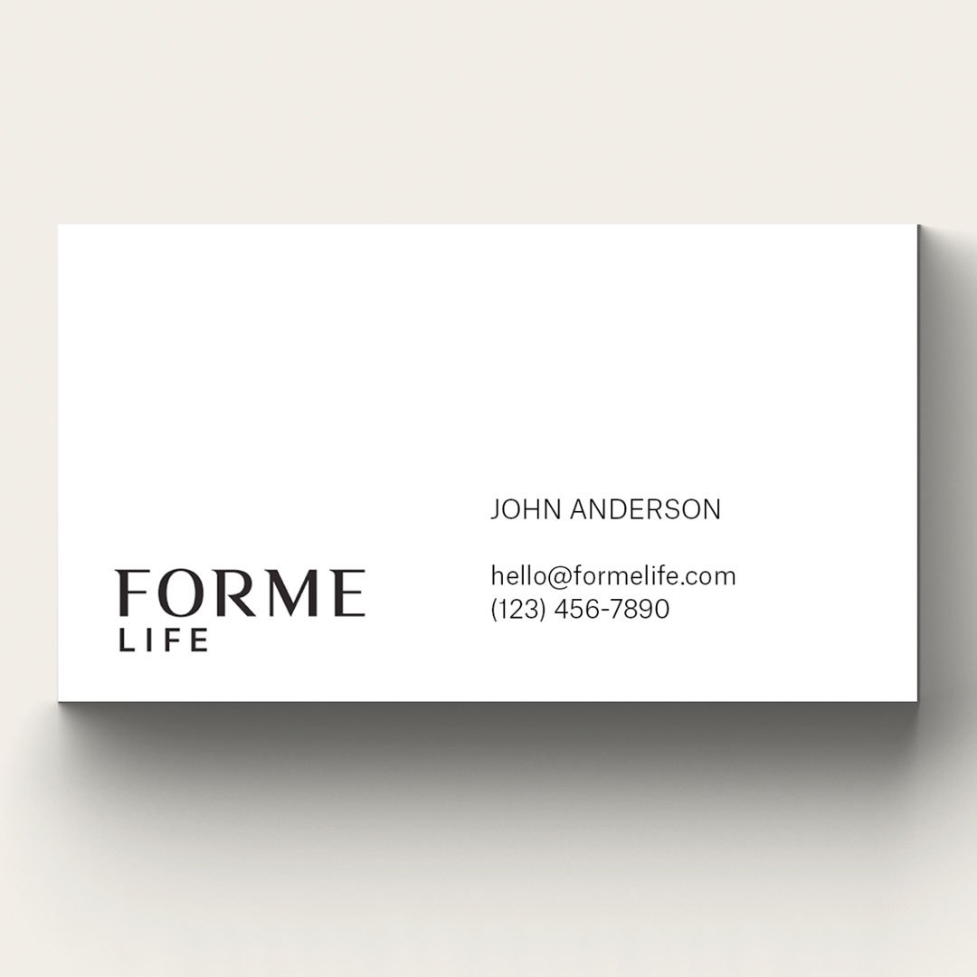 Forme Life branded business card