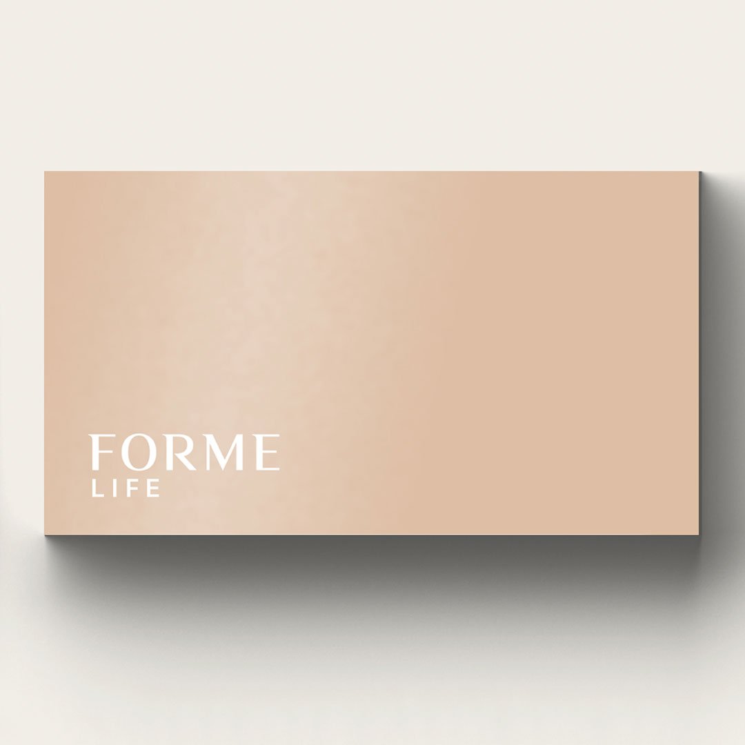 Forme Life pink branded card design