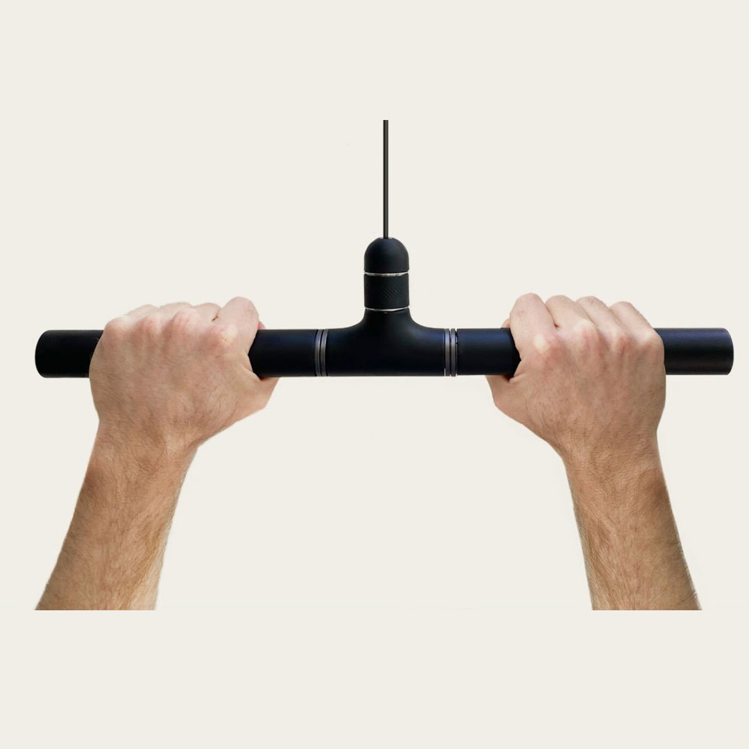 Black dumbbell on a white background