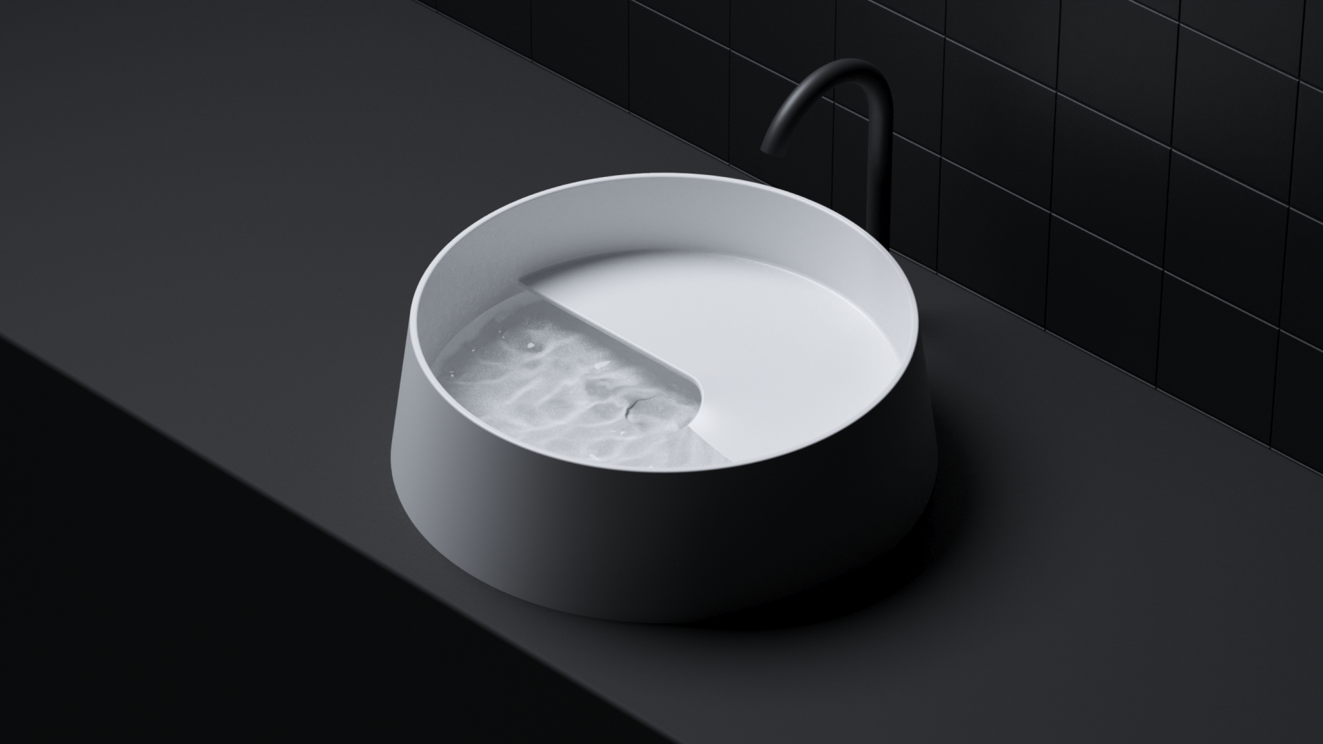 Black and white illustration of a metal pot on a dark background