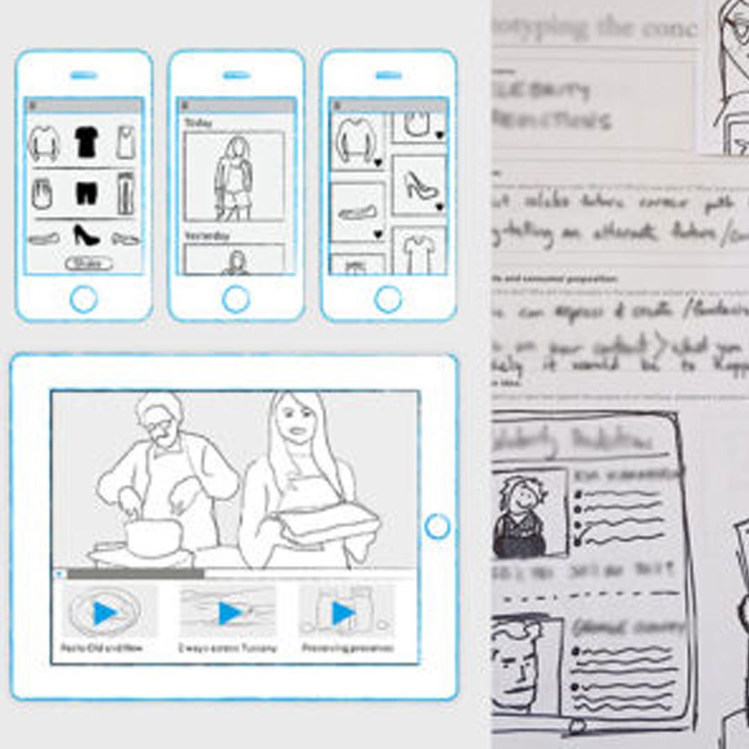 Conde Nast Italia smartphone sketch concept display